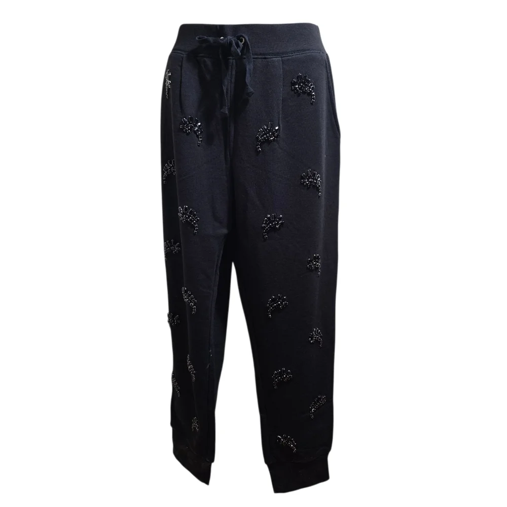 NWT Juicy Couture Embellished Joggers Medium Black - Picture 1 of 7